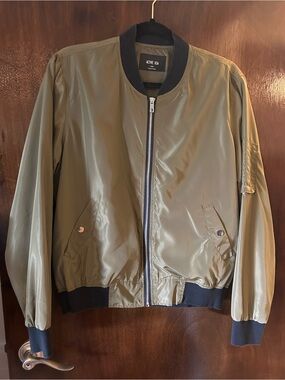 Active USA Olive Bomber Jacket with Black Trim